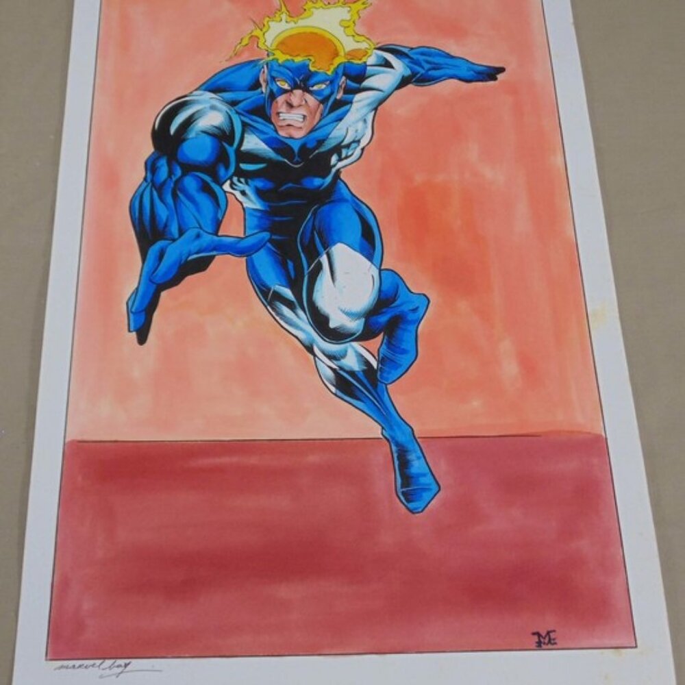 Original Signed Marvel Comics Matt Webb Art Marvel Boy 16.5" X 11" Artwork